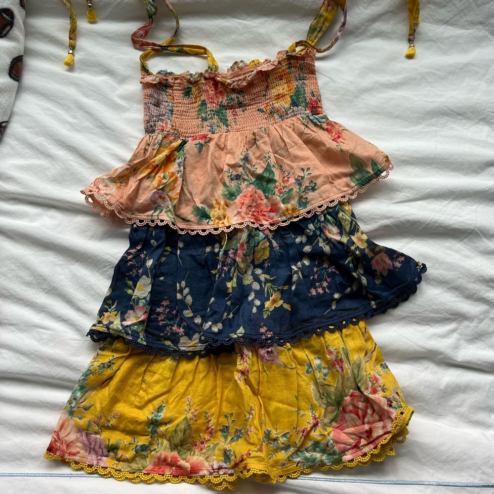 Floral Tiered Dress with Smocked Bodice